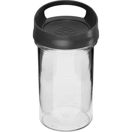 Recipiente de vidro 545 ml, com tampa para pendurar