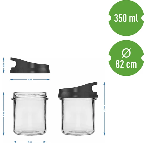 Recipiente de vidro de 350 ml, com tampa para pendurar - 5