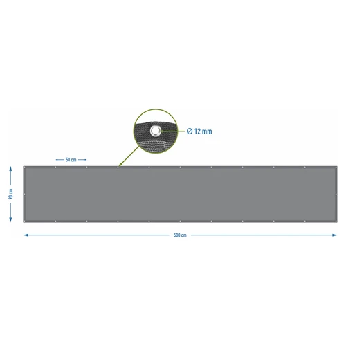 Rede de sombreamento (80%, 140 g/m²) 0,9x5 m, grafite - 7