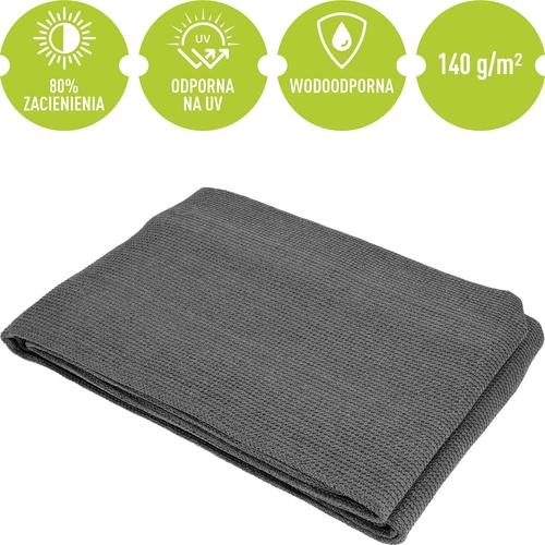 Rede de sombreamento (80%, 140 g/m²) 0,9x5 m, grafite - 5