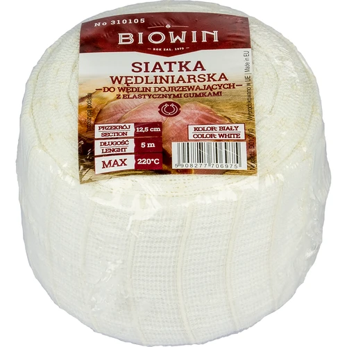 Rede elástica para charcutaria branca, 12,5 cm x 5 m, resistente ao calor até 220°C - 3
