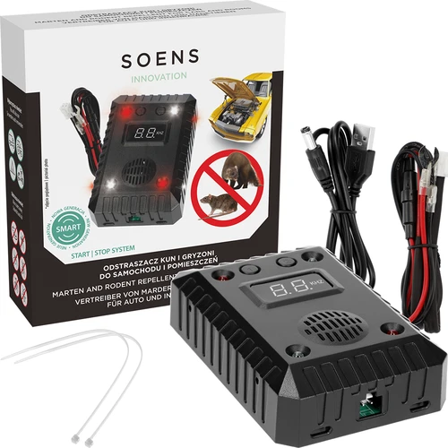 Repelente de fuinhas e roedores para automóveis e espaços interiores (ultrassons + LED) - 9