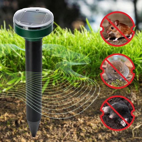 Afugentador solar de toupeiras – proteção eficaz, segura e humanitária para o jardim, conjunto de 4 unidades. - 12