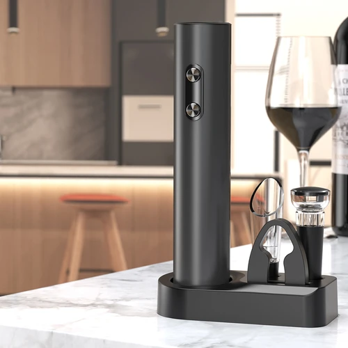 Saca-rolhas elétrico com acessórios para vinho - 4
