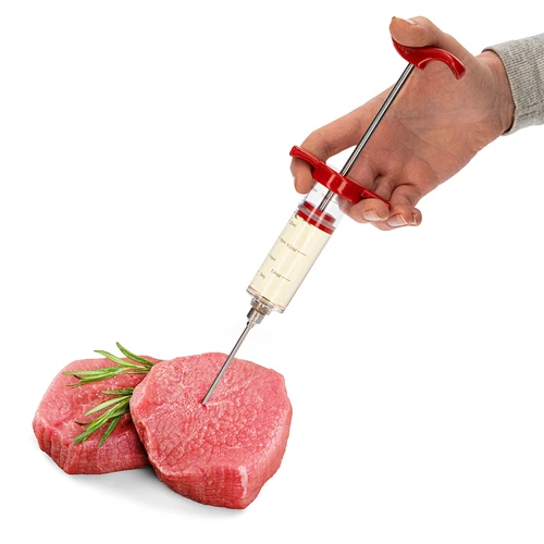 Seringa para carnes 30 ml + 3 agulhas + escovilhão - 9