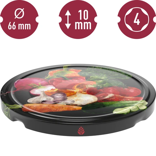 Tampa fi 66/4 com legumes sobre fundo preto – 10 unid. - 3