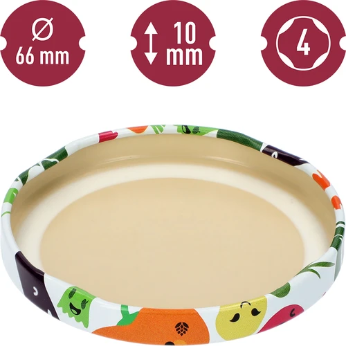 Tampas fi 66/4 com motivos de legumes - 10 un. - 4