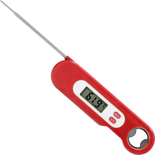 Termómetro culinário eletrónico com sonda dobrável (-50/+300℃), vermelho - 3