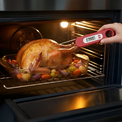 Termómetro culinário eletrónico com sonda dobrável (-50/+300℃), vermelho - 8