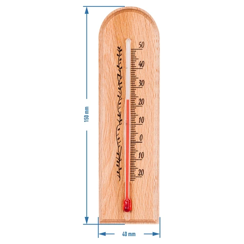 Termómetro de ambiente com padrão (-20°C a +50°C) 15 cm - 3