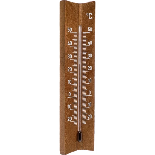 Termómetro de ambiente em madeira (-20 a +50°C), castanho-escuro, 15cm - 2