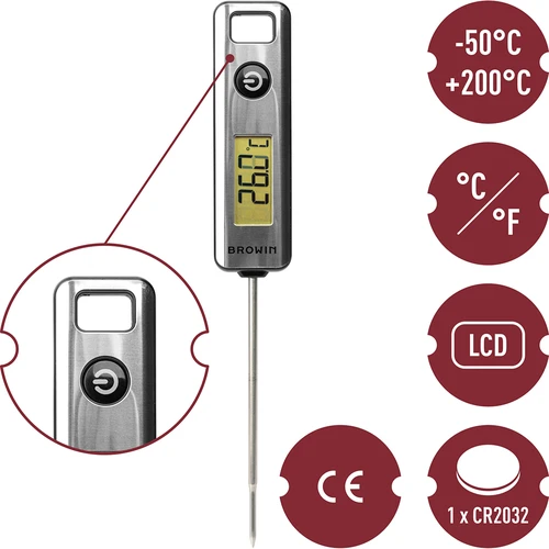 Termómetro de cozinha eletrónico, LCD (-50°C a +200°C) - 5