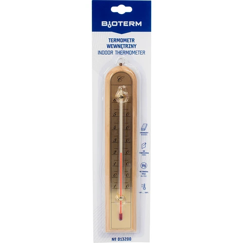 Termómetro de interior com escala dourada (-10°C a +60°C) 28 cm, sortido - 4
