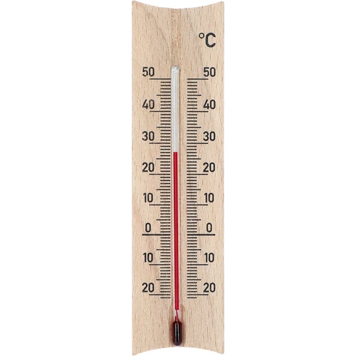 Termómetro de interior em madeira (-20 a +50°C), castanho-claro, 15 cm