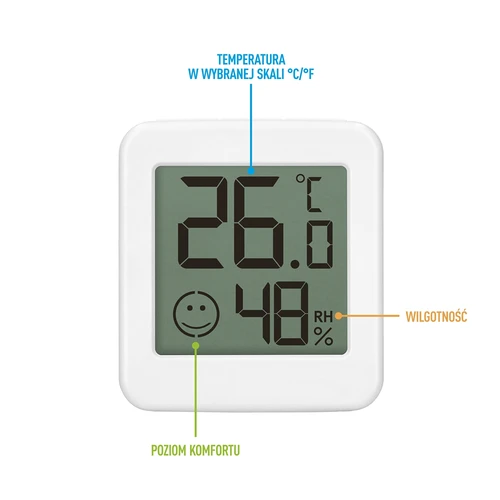Termómetro eletrónico com indicador de conforto, branco - 8