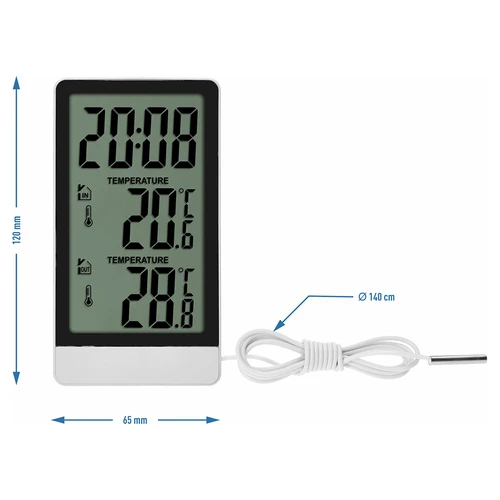 Termómetro eletrónico da marca Soens – com sonda, branco - 6