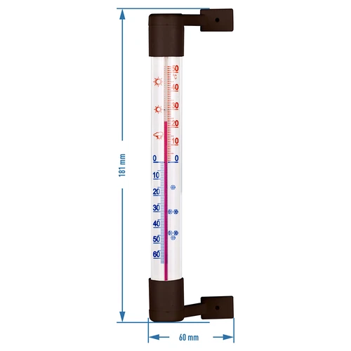 Termómetro exterior castanho (-50°C a +50°C) 18 cm - 3