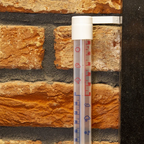 Termómetro exterior com escala transparente (-70°C a +50°C) 23 cm, sortido - 6