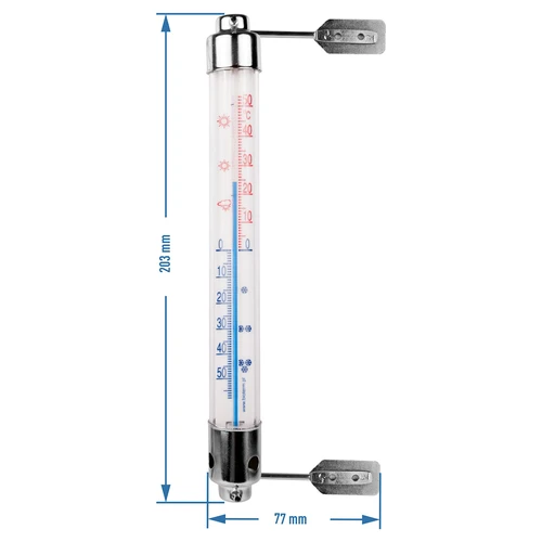 Termómetro exterior com estrutura metálica (-50°C a +50°C) 20 cm - 2