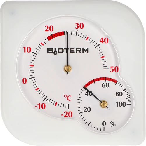 Termómetro interior bimetálico com higrómetro (-20 a +50°C), branco