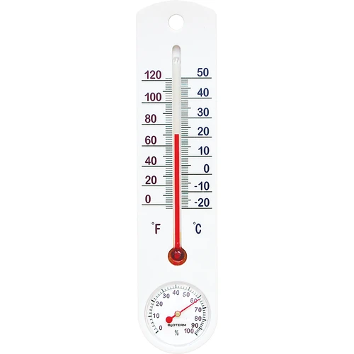 Termómetro universal branco com higrómetro (-20°C a +50°C) 25 cm