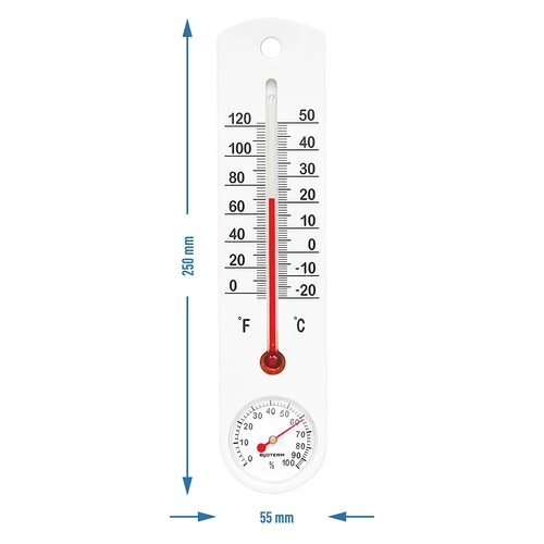 Termómetro universal branco com higrómetro (-20°C a +50°C) 25 cm - 2