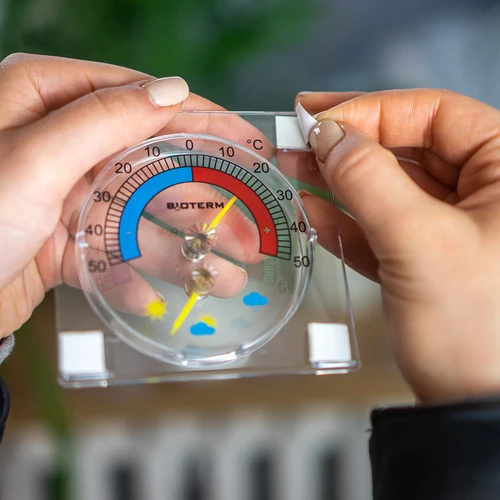 Termómetro universal com higrómetro, transparente e autocolante (-50°C a +50°C) - 6
