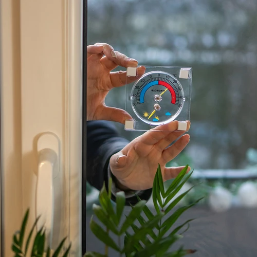 Termómetro universal com higrómetro, transparente e autocolante (-50°C a +50°C) - 4