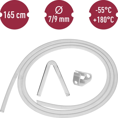 Tubo de silicone Ø 7/9 mm - temp. -55 a +180°C - 6