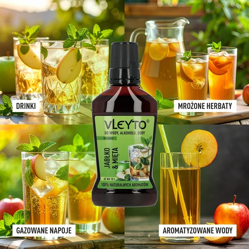 VLEYTO Hortelã & Maçã – essência de sabor com aromas naturais, 250 ml - 7