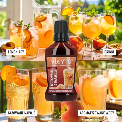 VLEYTO Pêssego & Maracujá – essência aromática com aromas naturais, 250 ml - 7