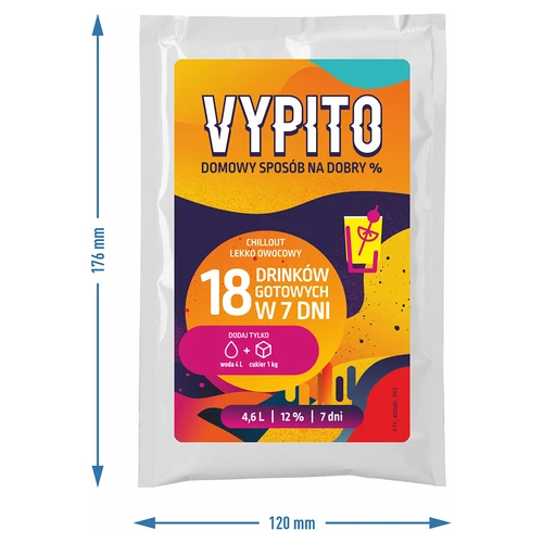 VYPITO 12%, saqueta para 18 cocktails - Chillout ligeiramente frutado, 126 g - 4