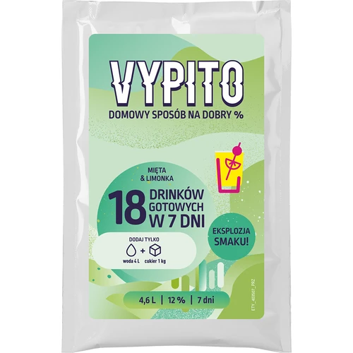 VYPITO 12%, saqueta para 18 cocktails – Hortelã-Lima, 126 g