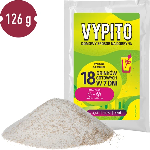 VYPITO 12%, saqueta para 18 cocktails - Limão & lima, 126 g - 3