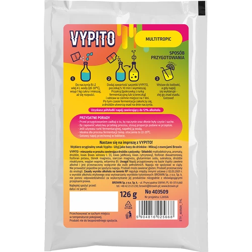 VYPITO 12%, saqueta para 18 cocktails – Multitropic, 126 g - 2