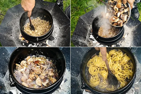 Massa com cogumelos