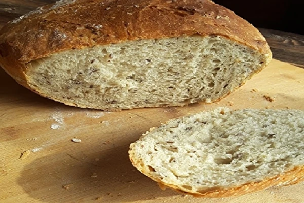 Pão de trigo com sementes de linhaça (fermento de padeiro)