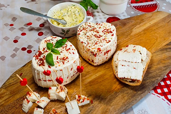 Queijo tipo koryciński para o Dia dos Namorados