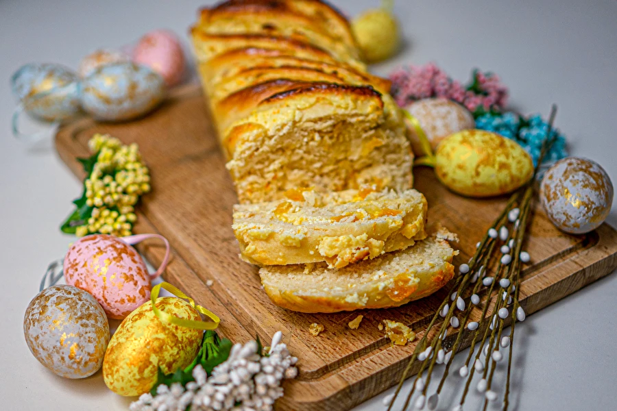 Browin Przepiśnik - Bolo de massa lêveda de Páscoa com queijo e alperces