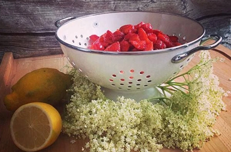 Browin Przepiśnik - Doce de morango com flores de sabugueiro